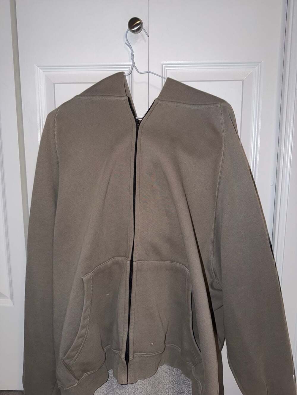 Fear of God Essentials Full-Zip Hoodie Size L Taupe